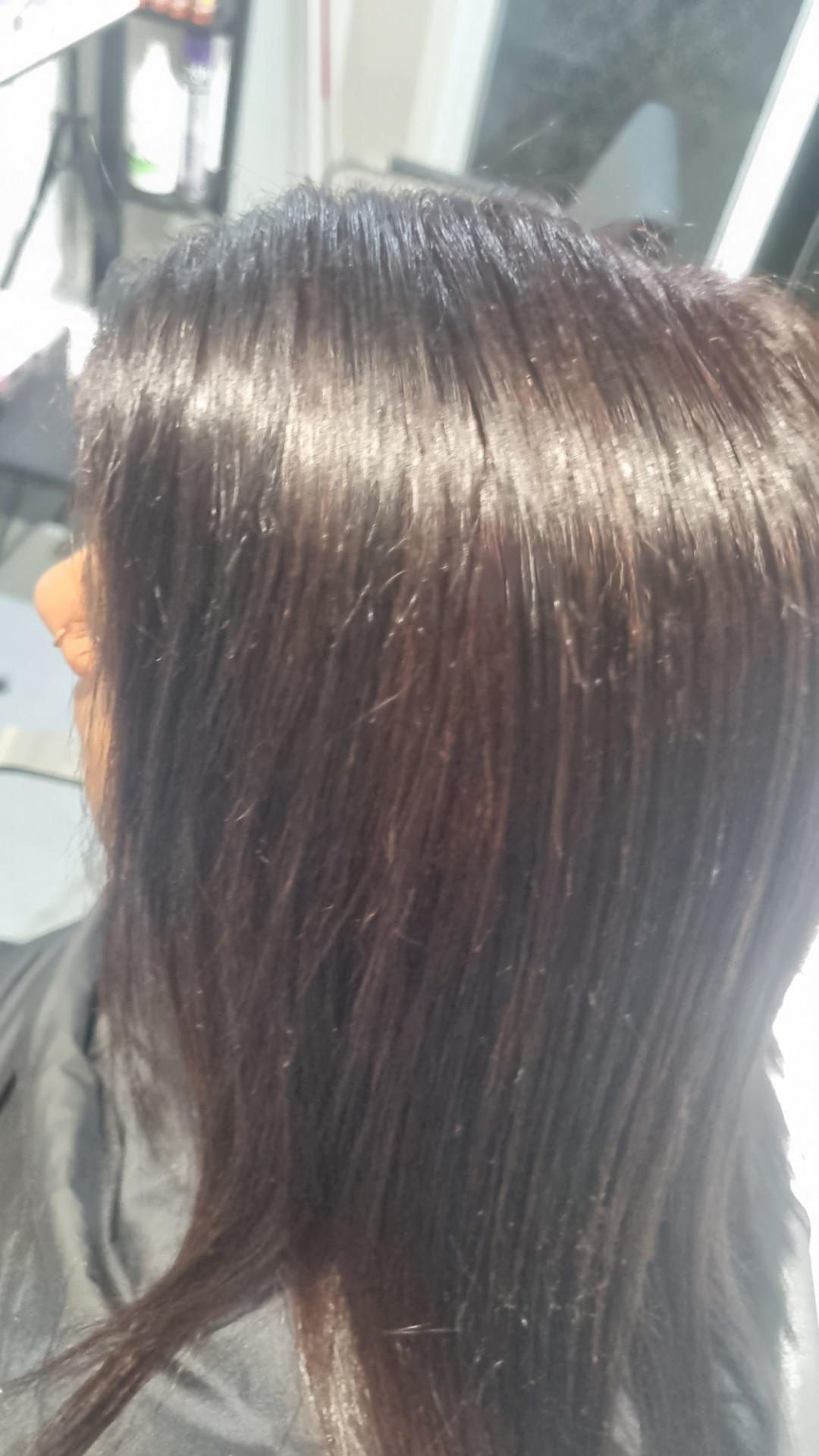 Smooth professionally styled hair